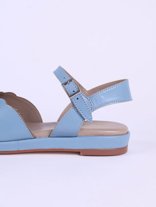 1950s sandals with claud - shaped pattern - Blue pastel - Joy - memery