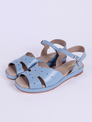 1950s sandals with claud - shaped pattern - Blue pastel - Joy - memery