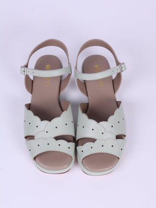 1950s sandals with claud - shaped pattern - Mint - Joy - memery