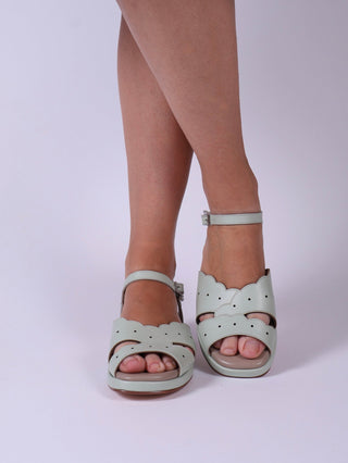 1950s sandals with claud - shaped pattern - Mint - Joy - memery