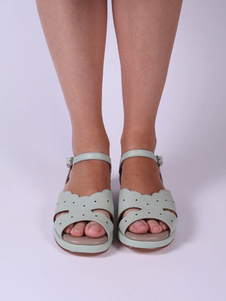 1950s sandals with claud - shaped pattern - Mint - Joy - memery