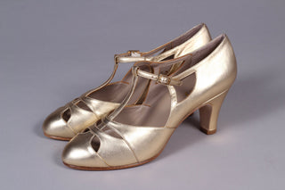 20s / 30s Art Deco inspired evening sandals - Gold - Helen - memery