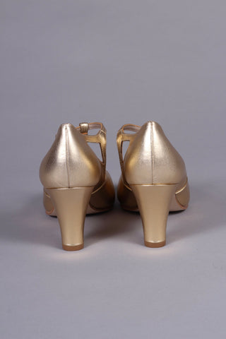 20s / 30s Art Deco inspired evening sandals - Gold - Helen - memery