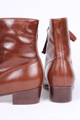 20s / 30s style everyday leather boot - Brown - Britta - memery