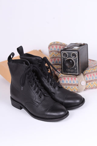 1940s Women's Military Boots - Black - Robbie