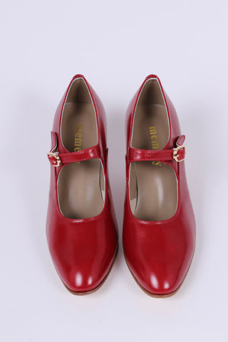 1920's inspired Mary Jane pumps - Red - Yvonne