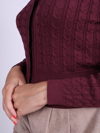 1940s style Cardigan - Plum - Joanne