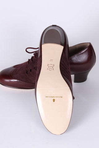 40s everyday two - tone Oxfords - Dark brown / Aubergine - Clara - memery