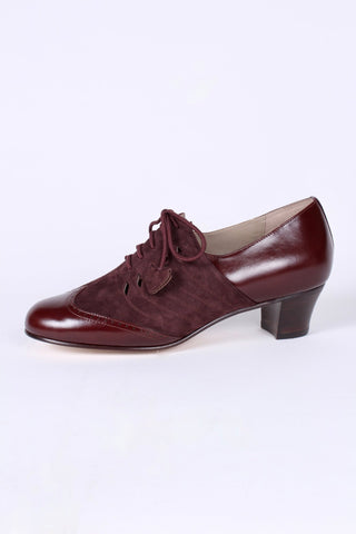 40s everyday two - tone Oxfords - Dark brown / Aubergine - Clara - memery