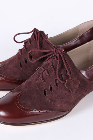 40s everyday two - tone Oxfords - Dark brown / Aubergine - Clara - memery