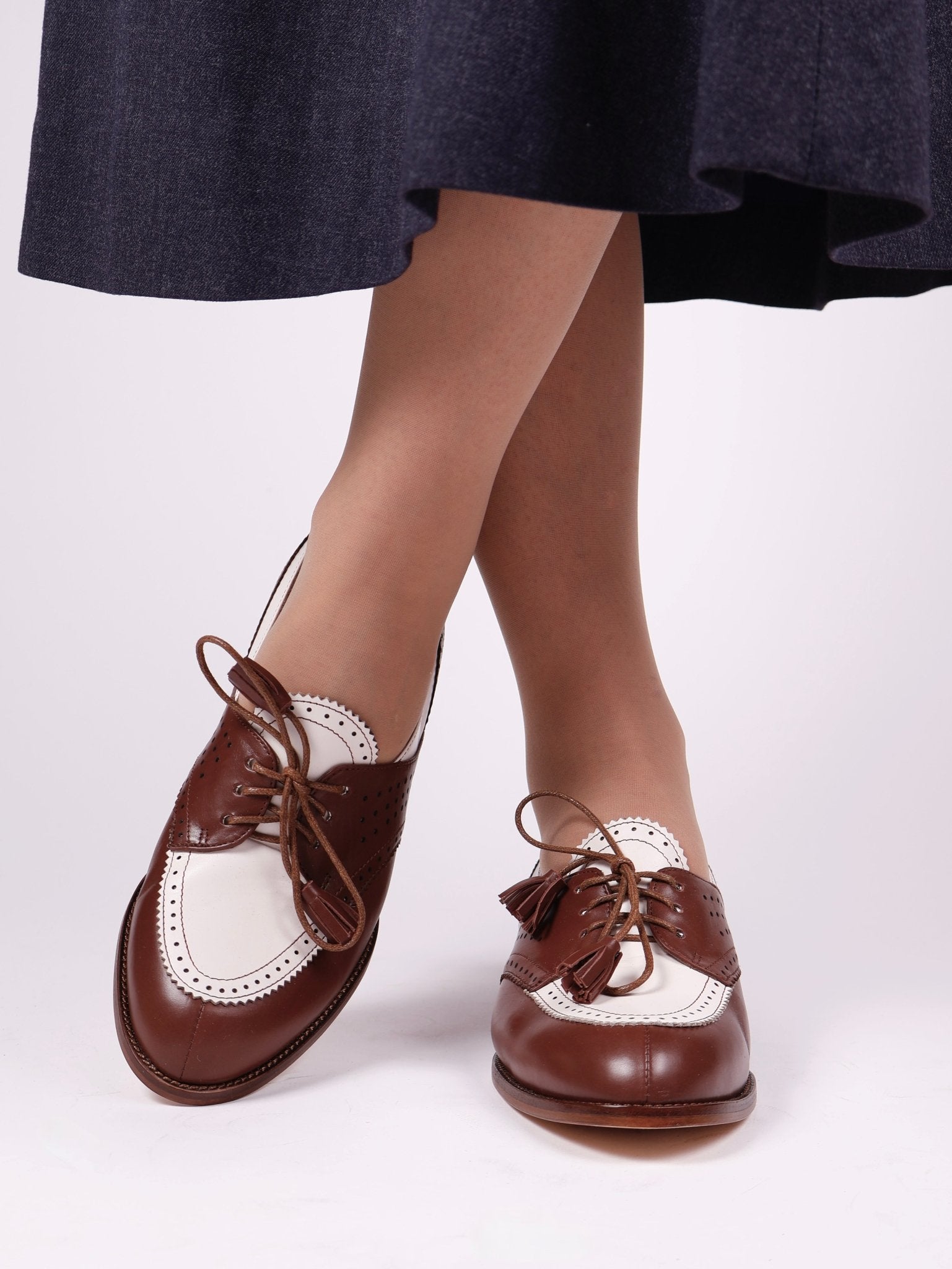 1940s Two-tone Spectator shoes - Brown And Off-White