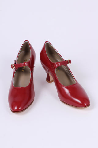 1920's inspired Mary Jane pumps - Red - Yvonne