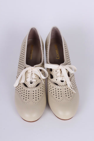 1930s everyday oxford high heel shoes - Cream - Marie