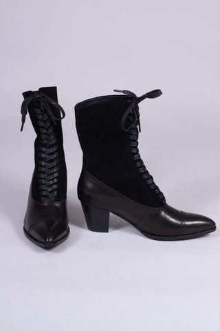 1900s Edwardian Style Boots - black - Victoria