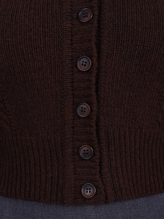Cute and feminine cable knit 1940s cardigan - Merino - Brown - Astrid