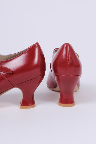 1920's inspired Mary Jane pumps - Red - Yvonne