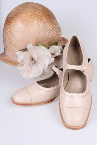 1920s Mary Jane everyday shoe - Cream - Ruby