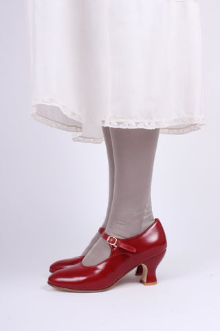 1920's inspired Mary Jane pumps - Red - Yvonne