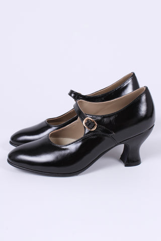 1920's inspired Mary Jane pumps - Black - Yvonne