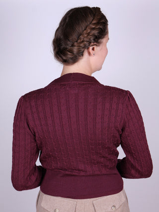 1940s style Cardigan - Plum - Joanne