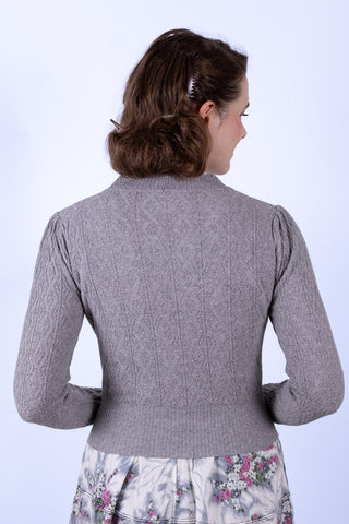 1940s / 1950s style Cardigan - Off-White Melange - Augusta