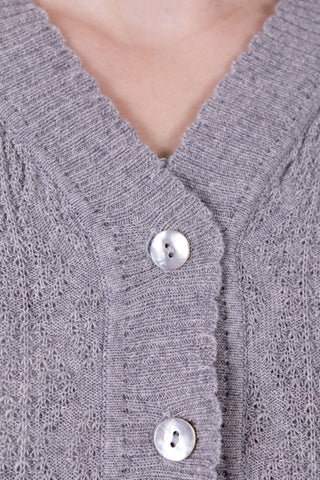 1940s / 1950s style Cardigan - Off-White Melange - Augusta