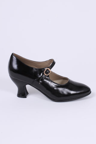 1920's inspired Mary Jane pumps - Black - Yvonne