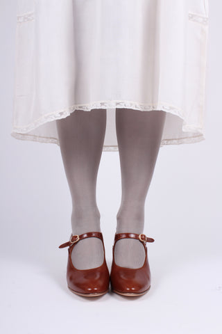 1920's inspired Mary Jane pumps - Cognac brown - Yvonne