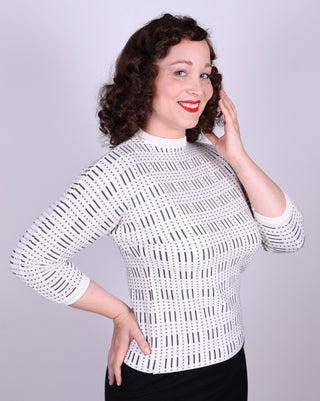 Sophisticated 1950s vintage style pullover with pattern - Molly