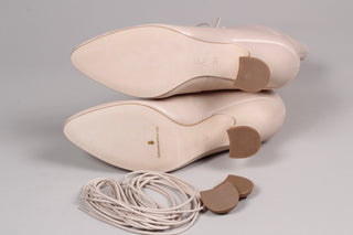 Feminine soft Edwardian boot with pompadour heel, 1900-1915 - Cream - Rose