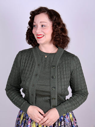 1940s style Cardigan - Green - Joanne