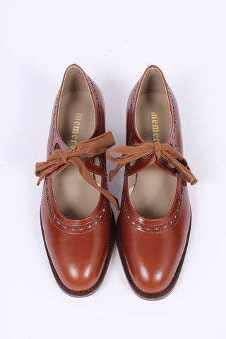 20s / early 30s inspired everyday shoes, cognac brown - Anna