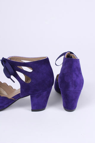 40's vintage style pumps in suede - Purple - Alma