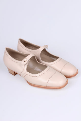 1920s Mary Jane everyday shoe - Cream - Ruby