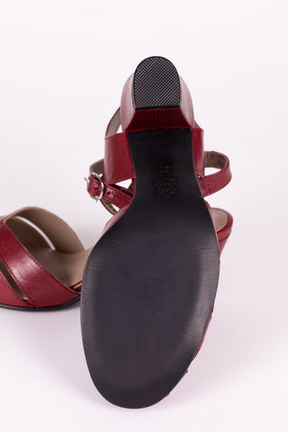 1940s - everyday sandal - Red - Flora