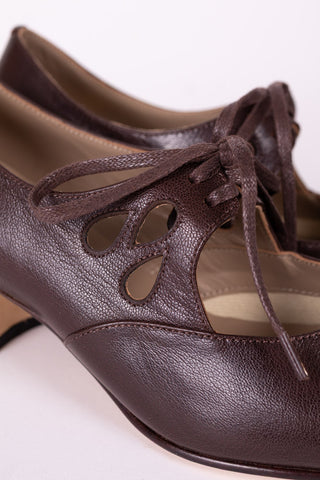 Early 1920s everyday shoes - Dark Brown - Georgina