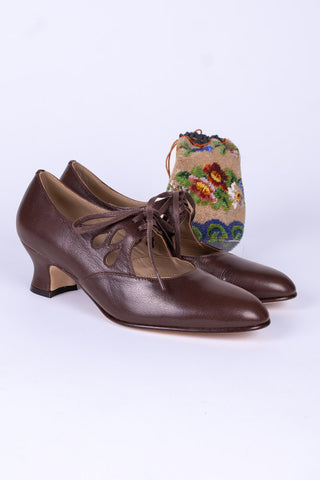 Early 1920s everyday shoes - Dark Brown - Georgina