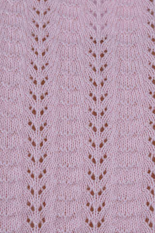 1950s style cap-sleeved jumper in fine lace knit - Pastel rose - Iris