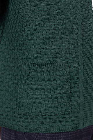 1920s style Open-front knit jacket - Dark green - Irma