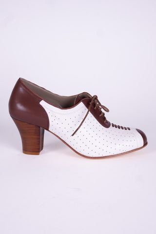 1940s Spectator Oxford pumps - Brown / Off-White - Lucy