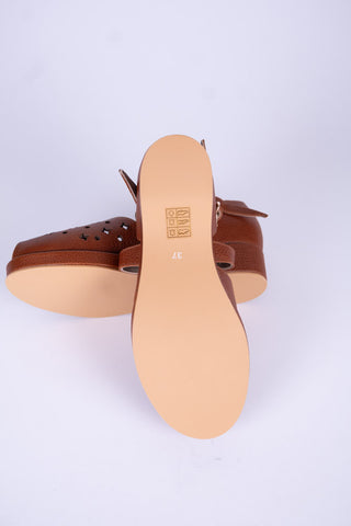 1940s - summer sandals- wedges - Light Brown - Norma