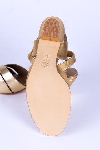 1940s - everyday sandal - Gold - Flora