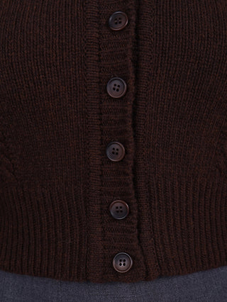 Cute and feminine cable knit 1940s cardigan - Merino - Brown - Astrid - memery