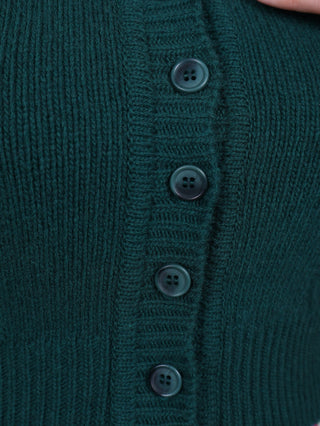 Cute and feminine cable knit 1940s cardigan - Merino - Emerald green - Astrid - memery