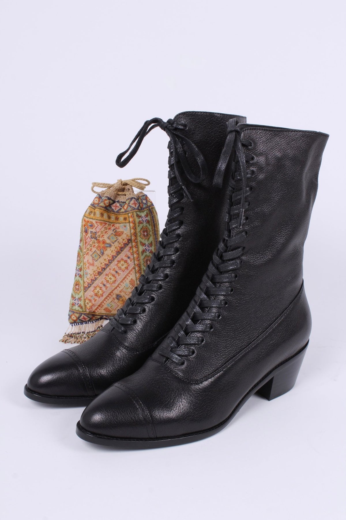 Edwardian everyday walking boot, 1910 - Black - Alice – memery