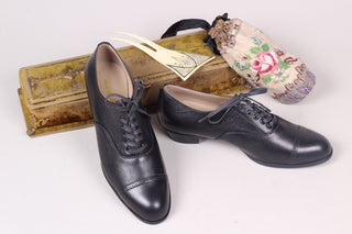 Edwardian style Oxford shoe, 1900 - 1920 - black - Florence - memery