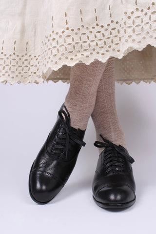 Edwardian style Oxford shoe, 1900 - 1920 - black - Florence - memery