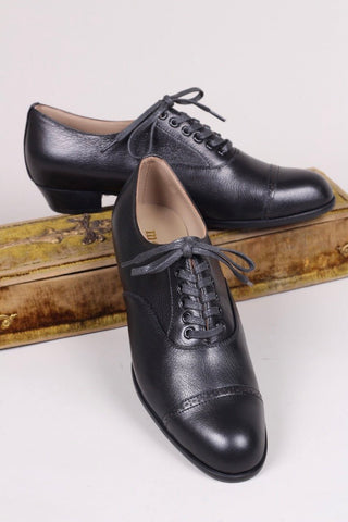 Edwardian style Oxford shoe, 1900 - 1920 - black - Florence - memery