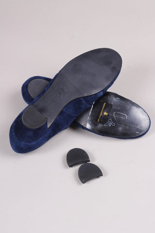 Everyday 1930s /1940s style suede sandals - Navy blue - Ida - memery