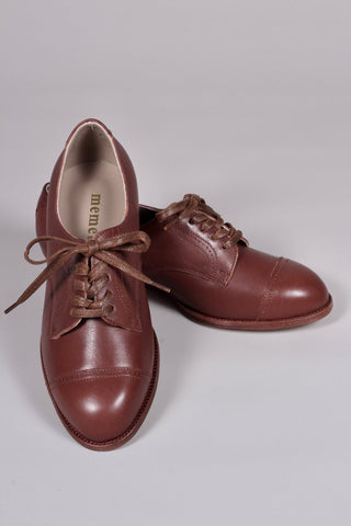 Everyday flat Derby shoes - 40s - Brown - Eleanor - memery